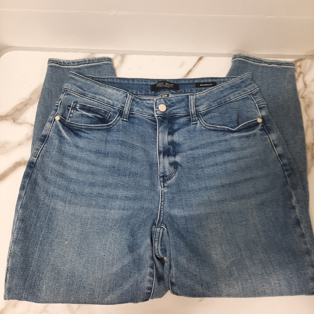 Judy Blue Jeans Womens 16W Blue High Rise Relaxed Fit Straight Leg JB88262